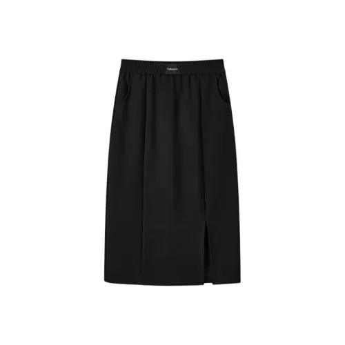 EICHITOO Повседневный Длинный Юбка Женские Черный