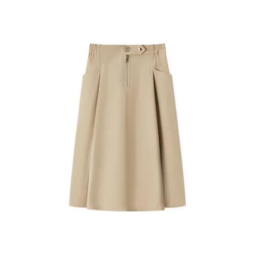 DEGAIA Повседневный Длинный Юбка Женские Хаки
