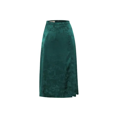 BBLLUUEE Повседневный Длинный Юбка Женские Бирюзовый