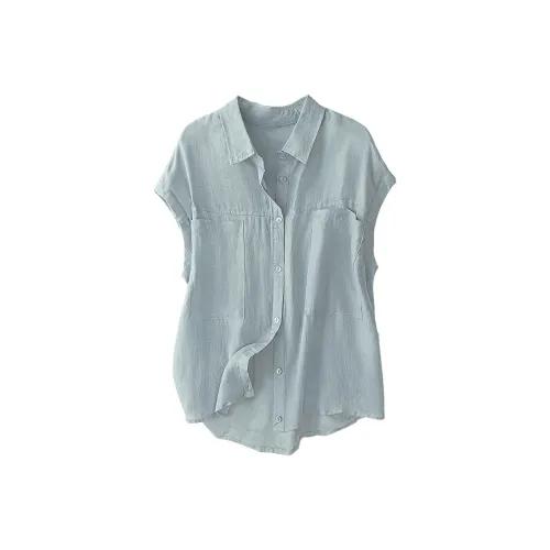 SIBAISHE Туманно-голубой Женские Рубашки