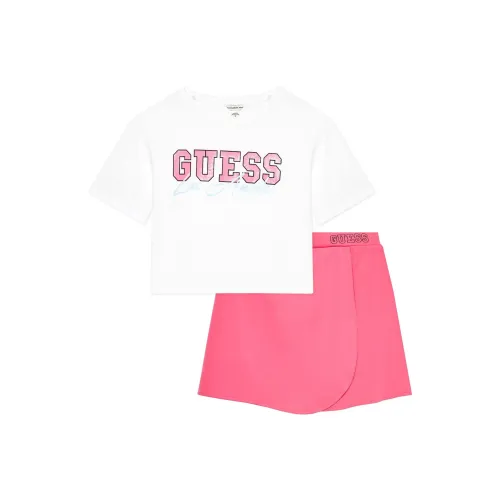 GUESS Набор Белая футболка T + Розовые шорты Kids Повседневная спортивная одежда