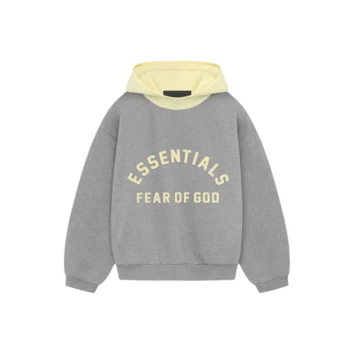 Fear Of God Essentials Свитшот Essentials SS24 Kids Нейлон Флис Темно-пшеничный серый Садовый желтый Детский