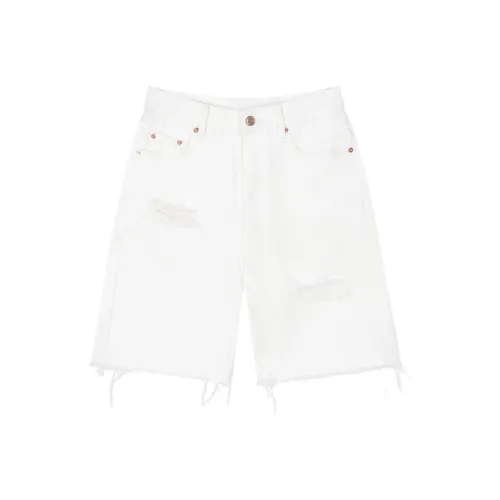 VEGA CHANG Джинсовые шорты Женские Жемчужная раковина Белый