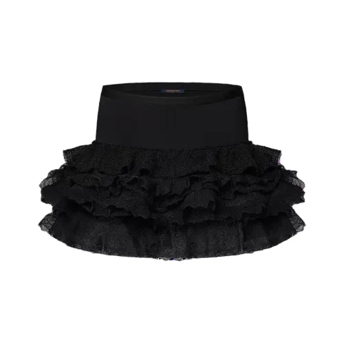 LOUIS VUITTON FW24 Повседневные короткие юбки Женские Черный