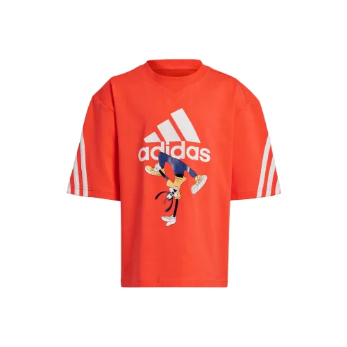 Adidas x Disney T-рубашка Мышка Светло-красный Нефритовый белый для детей 3-7 лет