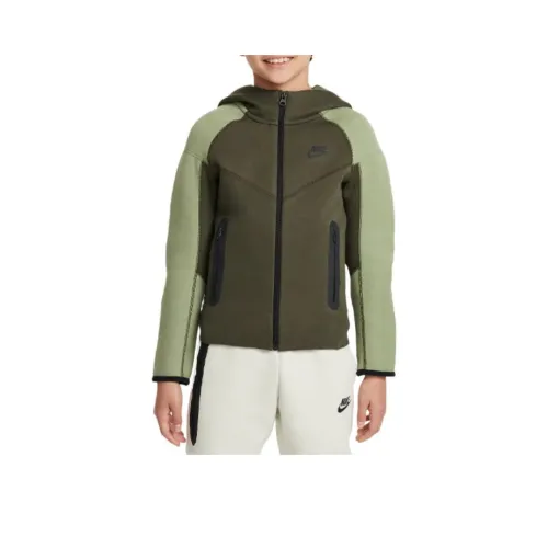 nike Куртки Пальто Sportswear Tech Fleece Хаки Золотой Зеленый Черный Черный для детей 3-7 лет