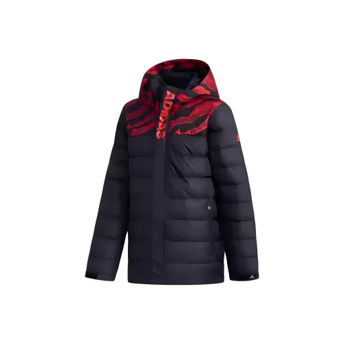 Adidas Пуховик Черный Красный Подростки