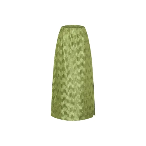 BBLLUUEE Повседневный Длинный Юбка Женские XIANG River Зеленый
