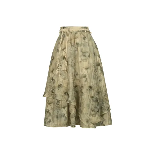 SNBL Повседневная длинная юбка женская цвет как на изображении