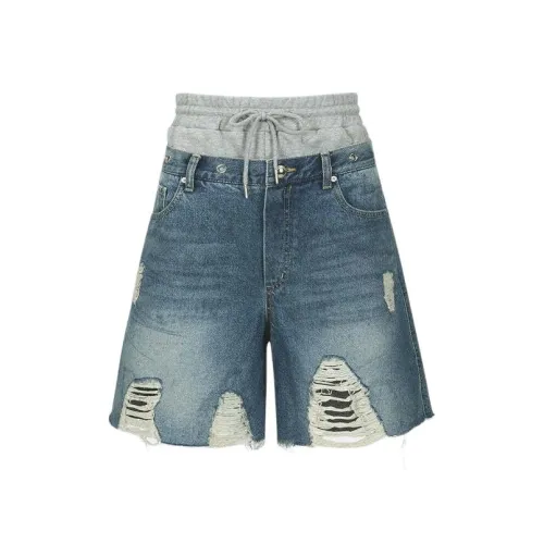 ANDERSSON BELL Collaboration SS24 Джинсовые шорты Женские Выстиранный Синий