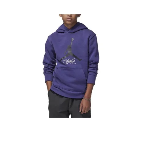Jordan Kids' Одежда MJ Baseline Пуловер Толстовка Толстовка Детский Фиолетовый