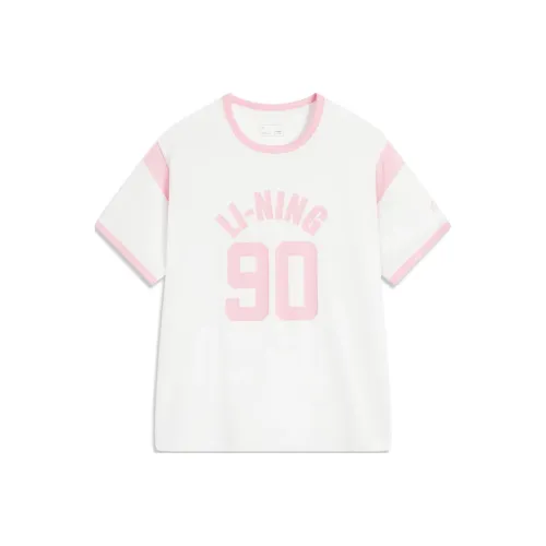 LINING YOUNG Sports Life Collection T-рубашка Milky Белый Сладкий Абрикос Пудра Детский