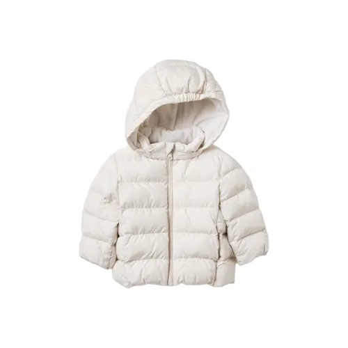 UNIQLO Хлопковый пуховик Кокосовое молоко Белый для младенцев и малышей