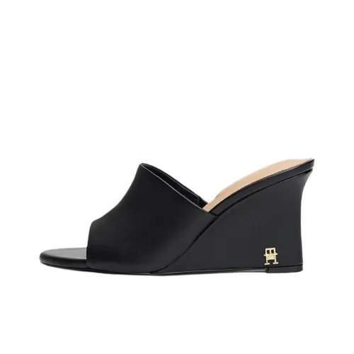 Tommy Hilfiger TH Monogram Резиновая подошва Устойчивая к истиранию Слипоны Женские Черный