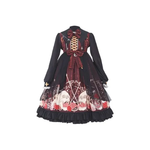 Чёрные женские платья в стиле Лолита