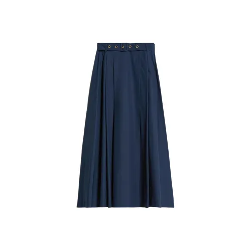 MaxMara SS24 Повседневная длинная юбка женская темно-синяя