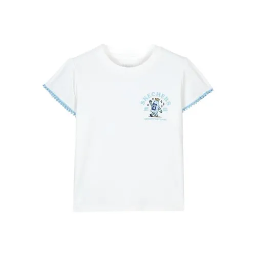 Skechers Hankou No. 2 Factory Joint Series T-рубашка Детская Ярко-белая