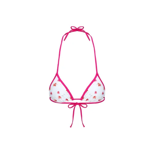 PRINCESS POLLY BELLAROSA Бикини Треугольник Топ Бикини Женские Белые Розовые Цветы Белый Подкладочная ткань с Розовым Принт