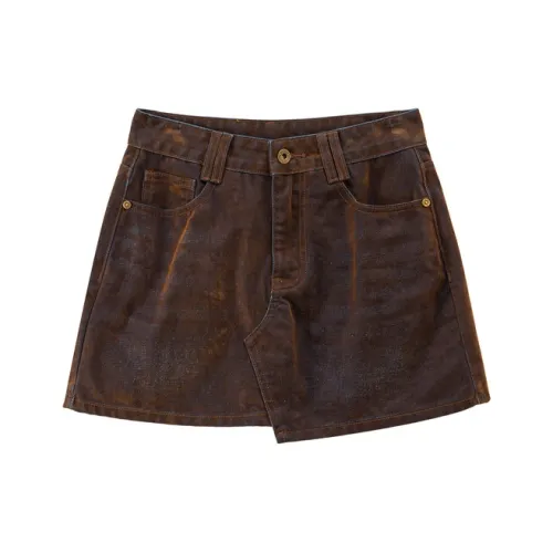 NO ONE ELSE Повседневные короткие юбки Женские Коричневый