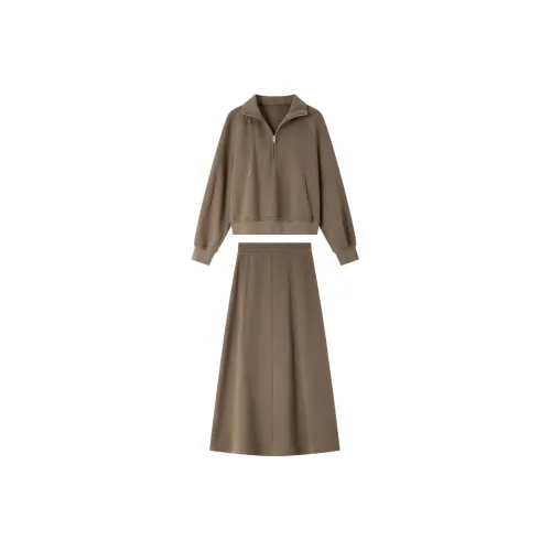 VIMLY Кофе Женские Комплекты с Юбкой