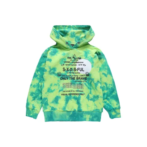 DIESEL Галстук Окрашенный Толстовка с Print Sweatshirt Детский Зеленый