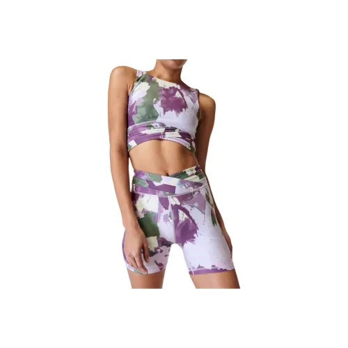 Sweaty Betty Велоштаны и велошорты Женские Фиолетовый Основа с Розовый Щетка Отделение Принт
