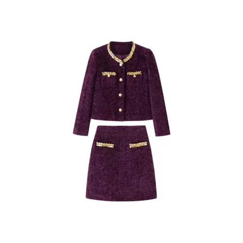 Aoaifu Комплект с юбкой Женские Фиолетовый