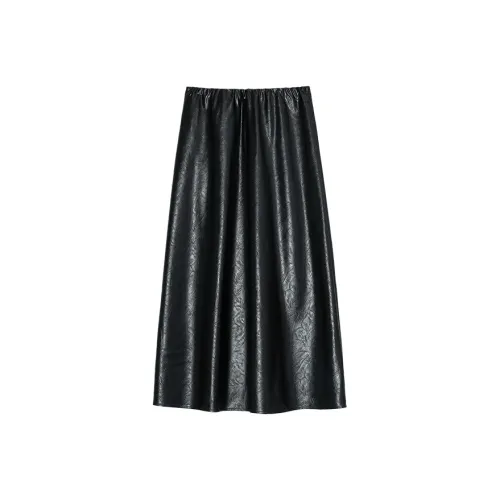 THE SEA LIFE Повседневный Длинный Юбка Женские Черный маг