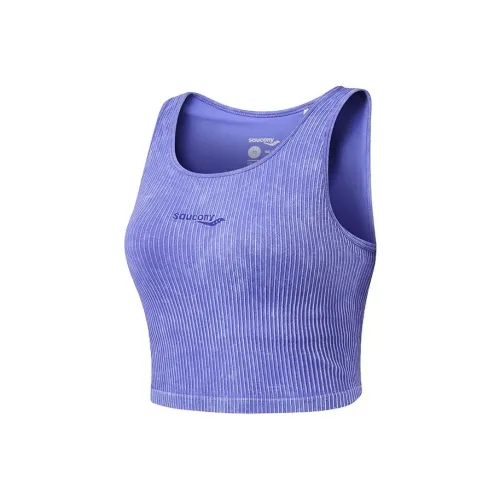 Saucony Бег Майка Женская Светло-фиолетовая Синие