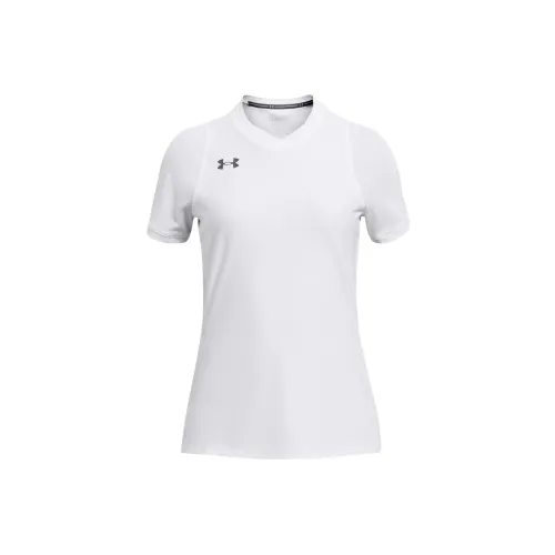 Under Armour Volley T Рубашка Детская Волейболная Джерси с Короткими Рукавами Белая Малыш