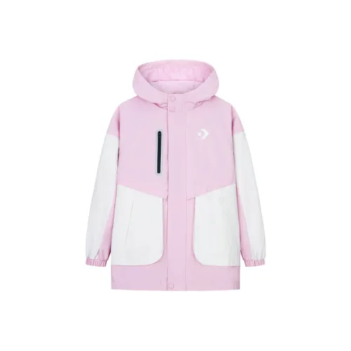 Конверс Куртки Пальто Розовая кожаная Подростки