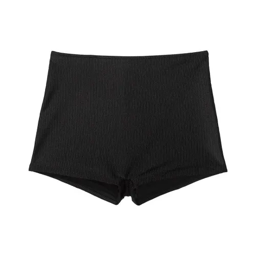 Victoria's Secret Розовый HIGH Обхват талии SHORTIE Бикини Низ Чисто черные Плавки Женские Чисто черный