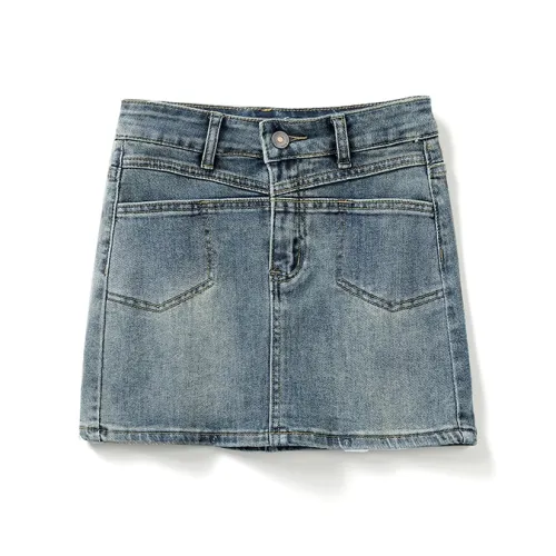 Wen Shan Джинсовые короткие юбки Женские Винтажный синий