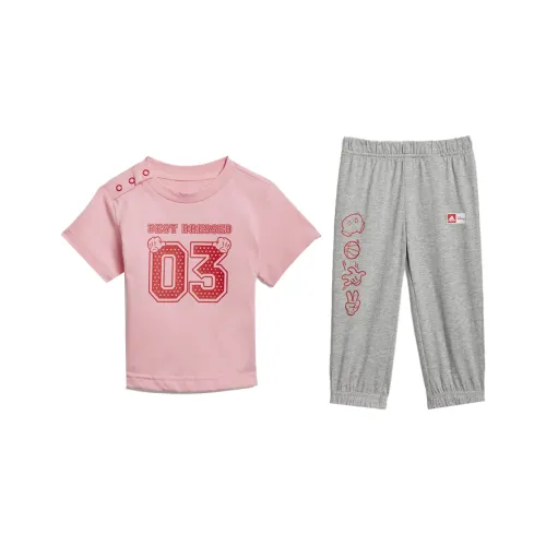 Adidas x Disney Повседневная спортивная одежда Светло-розовый Ярко-красный Средний вересковый серый Для малышей и детей дошкольного возраста