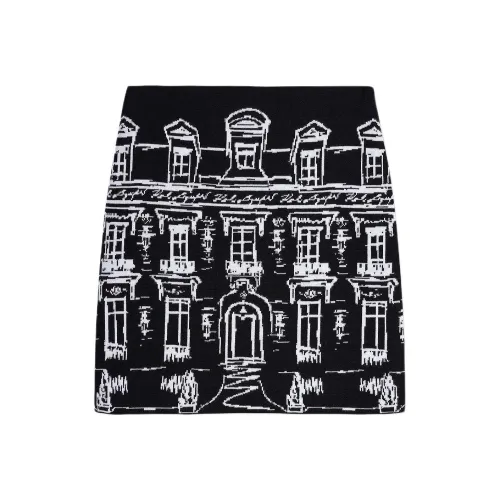 KARL LAGERFELD SS25 Повседневные короткие юбки Женские Черный белый