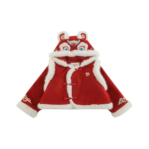 YOEHYAUL Хлопковый пуховик Бордовый для детей 3-7 лет