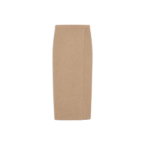 MaxMara Umbria Коллекция Straight Шерсть And Кашемир Юбка Повседневный Длинный Юбка Женские Hazelnut Коричневый