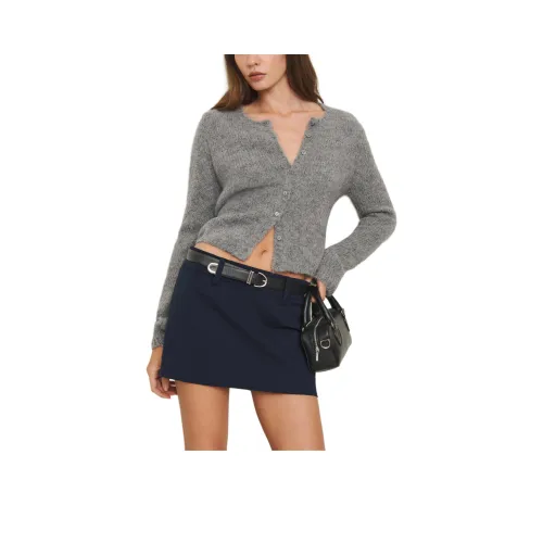 Reformation Sara KNIT Юбка Повседневная Короткая Юбка Женская Полночный Синий