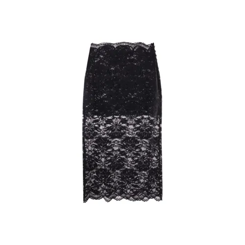 Paco Rabanne SS24 Повседневный Длинный Юбка Женские Обсидиан Черный
