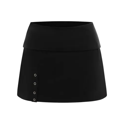 WITH JEAN FW24 Kaden Юбка Повседневная Короткая Юбка Женская Черная Черная