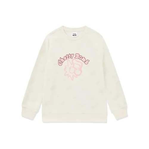 QIAODAN Свитшот Навес Белый с принтом по всей поверхности Подростки