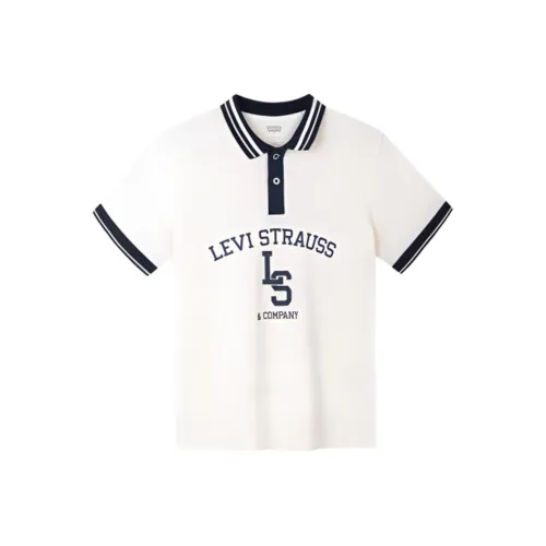 Levi's Детский топ кремово-белого цвета для подростков