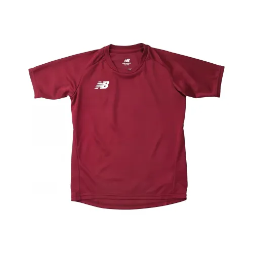 New Balance T-Shirt Темно-красный Белый Подростки