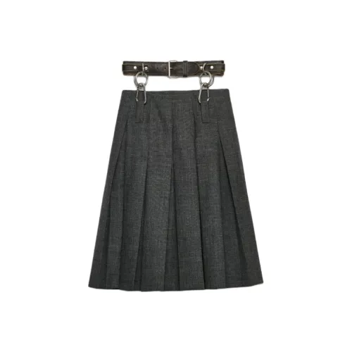 PRADA SS25 Весенне-летняя женская коллекция одежды Casual Короткие Юбки Женские Серый