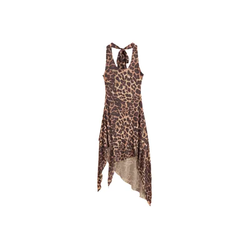 BIFH Леопардовый принт Женские Платья без рукавов