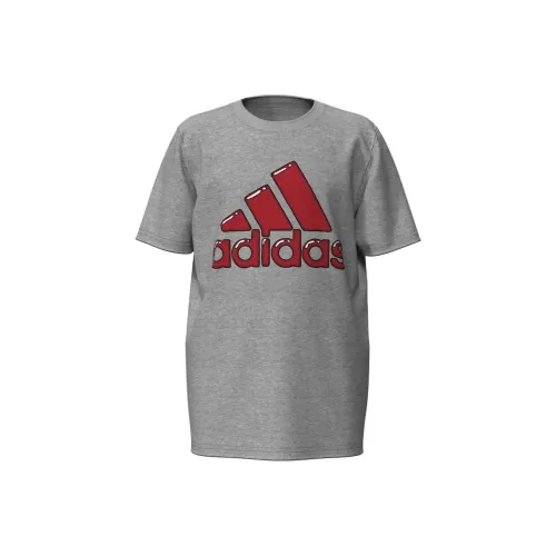 Adidas T-рубашка 2clr с логотипом Tee Htr серый детский