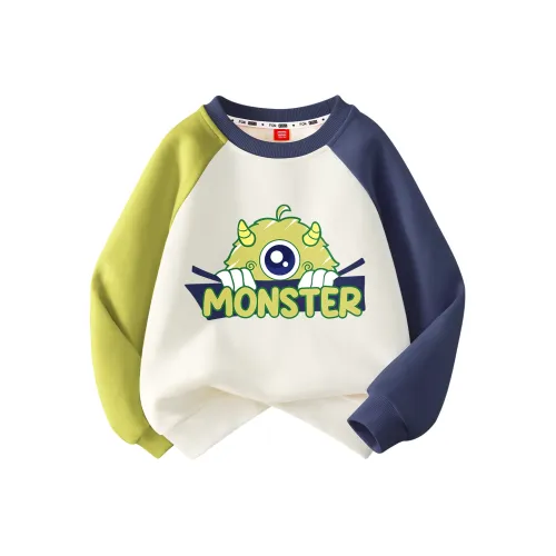 Хлопок Свитшот Новый Пластина Monster Зеленый Синий Детский