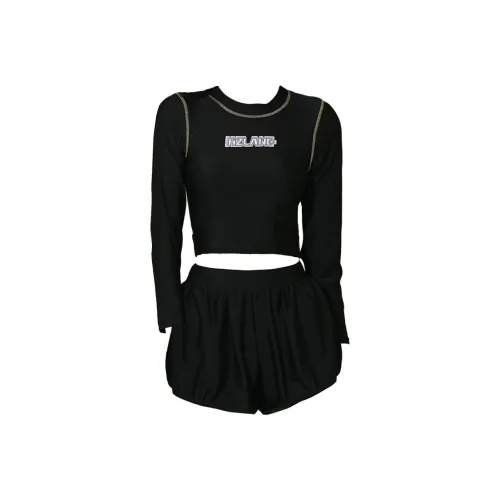 Hao Zhilang Черный Женские Двухкомпонентные Купальники