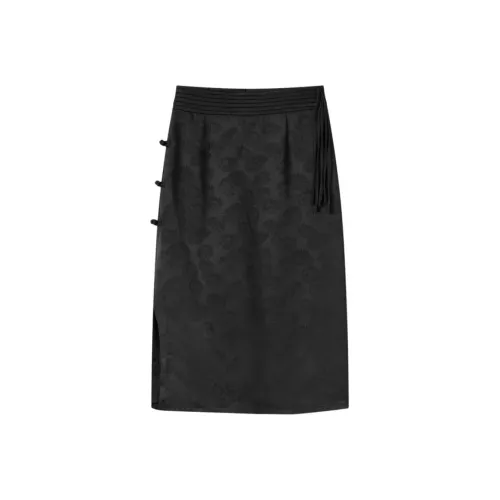 EICHITOO Повседневный Длинный Юбка Женские Черный