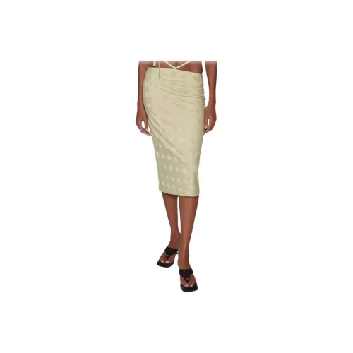 Misbhv Повседневный Длинный Юбка Женская Светло-Зеленая